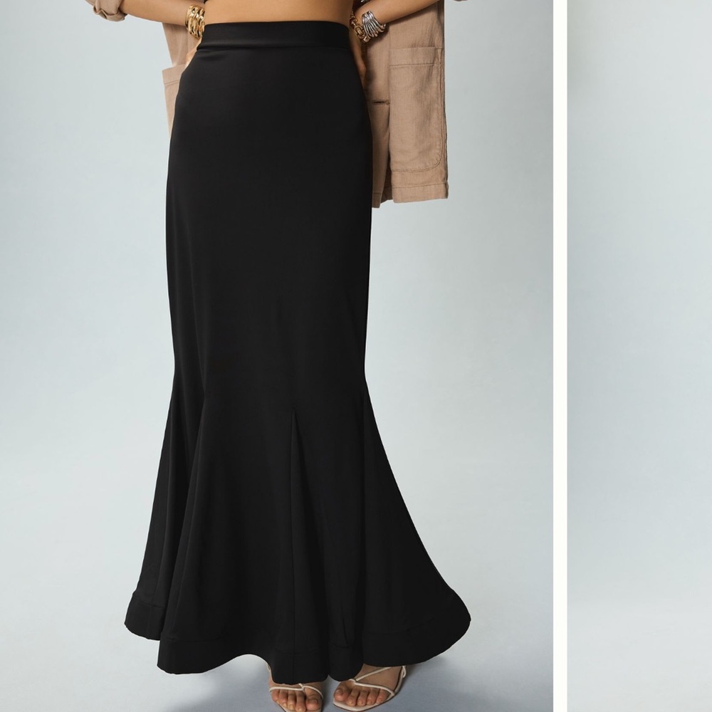 Anthropologie Let Me Be Chic Black Maxi Skirt for Women Size L